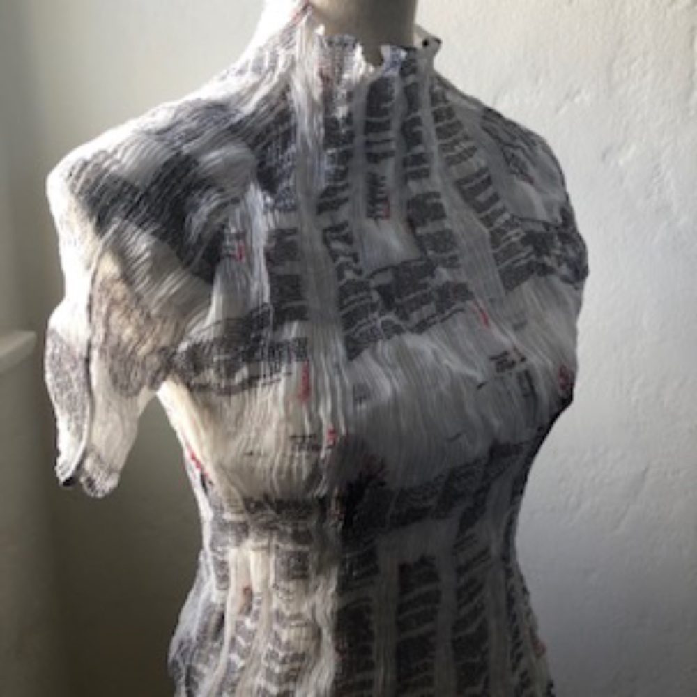 Issey Miyake 2 White Label rare text print